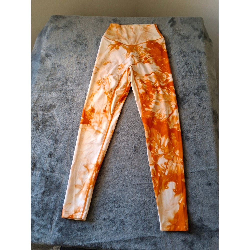 Balance Athletica Orange Tie Dye High Waisted Leggings Small Yoga Gym Pants